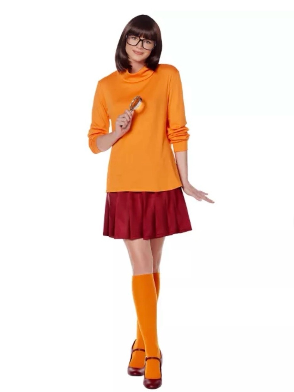 Orange/Maroon Adult Velma Costume - Scooby-Doo in size standard/medium- no wig